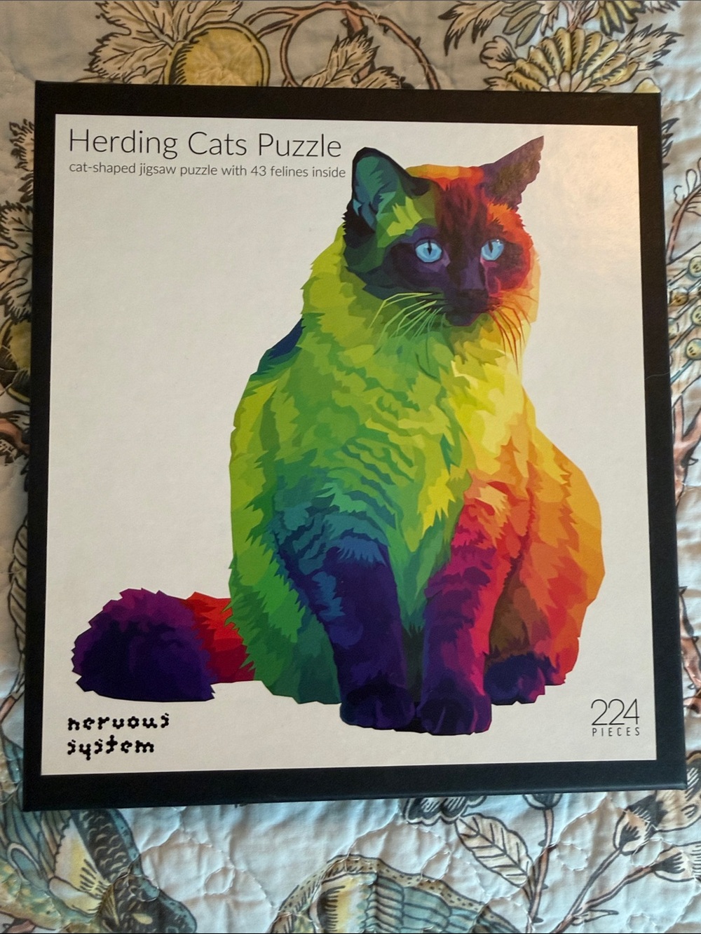 Herding Cats Wooden Laser cut Puzzle — Multicolor Cat Design